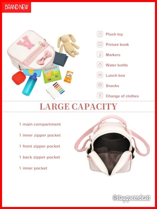 Personalized Initial Mini Backpack Cute Small Faux Leather Daypack main image 2